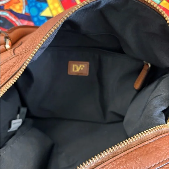 Diane Von Furstenberg Authentic Leather Satchel/ Shoulder Bag - Picture 10 of 16